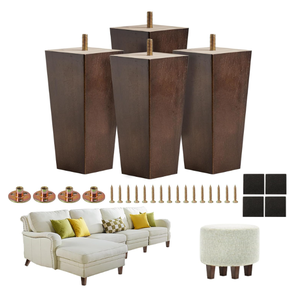 Modern Wooden Furniture <b>Legs</b> Rectangular Solid Wood Table <b>Chair</b> Cabinet Feet Easy Installation Living Room Decor - Product Image 2