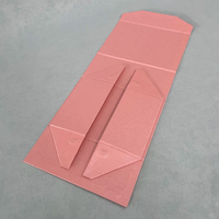 Kotak Kertas Lipat Magnetik Kaku Ramah Lingkungan Mewah Kustom Warna Pink dengan Spons Berkualitas Tinggi, Cetak LOGO, dan Kemasan Pita Kustom