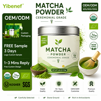 Poudre de Matcha Yibenef Marque Privée Grade Cérémonial A~7A 800 Mesh Fin 30g Emballage en Boîtes Métalliques Pâte de Matcha OEM ODM