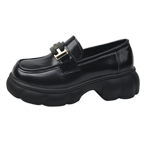 Platform Loafers for Women Microfiber Leather <strong>Shoes</strong> Small <strong>Size</strong> <strong>35</strong> Height Increasing Slip on Commuter Single <strong>Shoes</strong> - Product Image 5