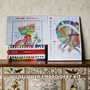 Wildflowers Mão Bordados Set Contada Cross Stitch <span class=keywords><strong>Kit</strong></span> para Maçons | para Presentes Artesanais DIY Cross Stitch Set - Product Image 6