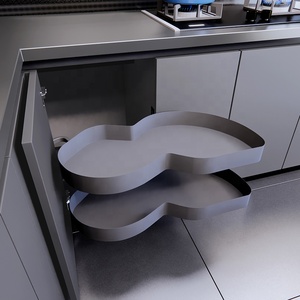 Pull Out Swing Tray <b>Kitchen</b> <b>Storage</b> Cabinet Accessories Organizer Metal Plate Corner Cabinet <b>Storage</b> Space-Saving Swing Trays - Product Image 1
