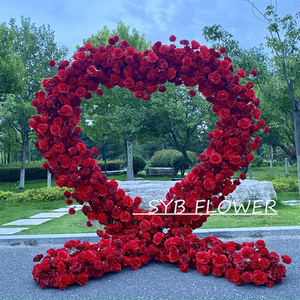 L934 Vente chaude, support de fleurs en forme de cœur, arrangement floral artificiel, rose rouge en forme de cœur, arche pour demande en mariage, décoration de mariage - Product Image 3
