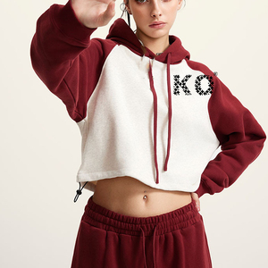 Bán Buôn Womens Cắt Áo Mới Đến Colorblock Raglan Tay Áo Có Thể Điều Chỉnh Hem Womens Giản Dị Cắt Áo - Product Image 1