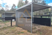 Establo para Caballos al Aire Libre con Estructura de Acero Galvanizado en Caliente, Refugio Permanente para Caballos, Establos Portátiles con Techo