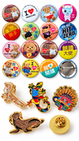 NEWBA KL2512 Badges en émail personnalisés à paillettes métalliques, thème Coupe du Monde de Football, avec cartes de support et attache papillon 3cm/4cm