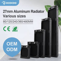 Radiateur de refroidissement à eau OCOCOO en aluminium pur 80mm 120mm 240mm 360mm 480mm, circuit de refroidissement liquide, équipement industriel personnalisé OEM ODM