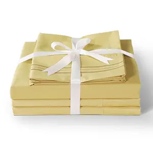 Commercio all'ingrosso di Cotone Egiziano 1800 del Filetto di Conteggio Spazzolato Microfibra 4 Pcs Letto Gruppi di Fogli Lastre Piane - Product Image 2