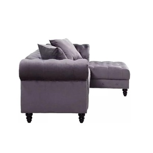 NOVA Nordic <strong>Red</strong> Velvet Chesterfield Couch Set Sectional <strong>Sofas</strong> L Shape Upholstered <strong>Corner</strong> <strong>Sofa</strong> for Living Room Furniture - Product Image 6