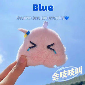 พวงกุญแจตุ๊กตากระต่ายนุ่มนิ่ม ทนทาน เป็นมิตรกับสิ่งแวดล้อม ดีไซน์การ์ตูนน่ารัก หัวกระต่ายสีขาว ตกแต่งกระเป๋า รูปทรง 3 มิติ นูนลาย - Product Image 2