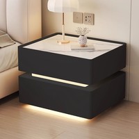 Prix de gros Table de chevet minimaliste de style crème de luxe avec tube LED lumineux flottant tactile intelligent
