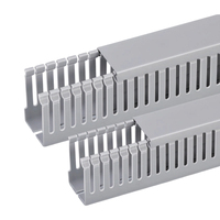 Goulotte carrée grise en PVC ignifuge certifiée CE pour câbles, gaines de câblage à fentes résistantes aux UV et à la chaleur, flexibles