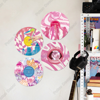 Putuo Décor Rond PVC Record Style Mur Art Vinyle Classique Musique Thème Suspendu Plaque Murale Décoration