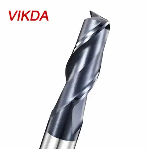 VIkda ปูนซีเมนต์คาร์ไบด์ 2 ขลุ่ยขอบยาวเคลือบทังสเตนเหล็กเครื่องตัด CNC เครื่องตัดสําหรับเครื่องกัด