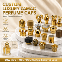 Capuchons de flacons de parfum en zamac personnalisés de luxe, bouchons métalliques pour flacons, fermetures pour flacons de parfum, fabricant d'emballages de parfum