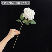 Rose artificielle en velours toucher réel, tige longue, 6 couleurs, pour la décoration de la maison, des vases, des hôtels et des fêtes (vente en gros)