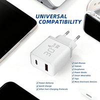 Adaptador de Viaje Universal al por Mayor, Enchufe USB, Cargador Tipo C de 30 W, Bloque de Carga Superrápida GaN, Nuevo Cargador Rápido para Teléfono