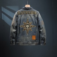 Veste en jean pour homme à manches longues, personnalisable en usine, nouvelle arrivée, prix de gros, veste en jean brodée