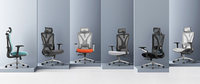 Chaise de bureau ergonomique moderne en maille à dossier haut pivotante pour la maison et le bureau avec support lombaire 2D – Sillas de Oficina