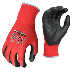 MaxiPact批发便宜的通用花园工作手套丁腈泡沫涂层安全花园手套