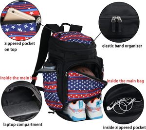 กระเป๋าเป้สะพายหลังบาสเก็ตบอลกีฬาแบบสั่งทำพิเศษพร้อมกระเป๋าเป้สะพายหลังสำหรับเดินทางความจุขนาดใหญ่จากซัพพลายเออร์จีน - Product Image 5