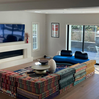 Sofá seccional modular de esquina convertible con mechones para asientos de suelo Oriental de diseño moderno, sofá cómodo
