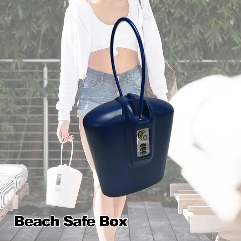 New Portable safe box beach Indoor/Outdoor Lock Box beach safety box with Key Combination Access