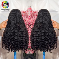 Perruques de cheveux humains vierges bruts vietnamiens et indiens, 13A 15A, cuticules alignées, 40 pouces, bouclés profonds birmanes, frontale en dentelle 13x6 entièrement sans colle