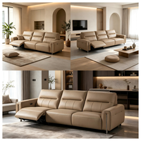Ensemble de meubles de salon en cuir véritable au design moderne et simple, canapé inclinable multifonctionnel électrique pour salon