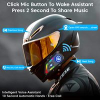 Auriculares Bluetooth para Casco de Motocicleta C5, Intercomunicador con Micrófono Dual, 800mAh, IPX5, Impermeables, Manos Libres, Llamadas Inalámbricas