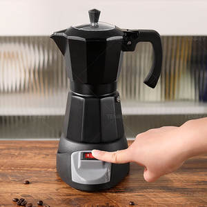 Machine à café expresso électrique Tenrey à commande unique, cafetière italienne Moka, <span class=keywords><strong>6</strong></span> <span class=keywords><strong>tasses</strong></span>, cafetière Mocha, machine à expresso avec base détachable - Product Image 2