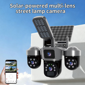 YINGSHIWEI Outdoor <strong>3</strong> Lens 4G Network <strong>Remote</strong> View Monitor 360 Degree Panoramic <strong>Camera</strong> H.264 Courtyard LED Light Solar PTZ <strong>Camera</strong> - Product Image 2