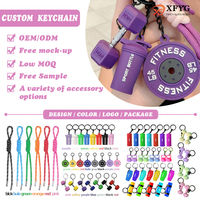Accessoires de sac de sport tendance : Porte-clés en PVC souple, mini haltères, pendentifs haltères, porte-clés de gym