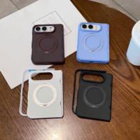 Coque de téléphone magnétique avec support pour iPhone Duo pliable, protection intégrale de la charnière, finition mate antichoc, 18 plis, vente en gros OEM