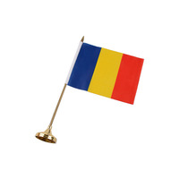 Pengiriman Cepat Tidak Ada MOQ Kustom Desain Satin Polyester Tabel Bendera dengan Tiang Plastik Dekoratif Ukuran Yang Berbeda Dunia Negara Bendera