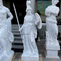 Classic Style Life Size Statue White Marble Greek Mythology Athena Sculpture