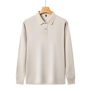Camiseta Polo de Manga Larga Gruesa para Hombre, Tejido Elástico Resistente al Desgaste para Deportes y Uso Casual, Logotipo Personalizado - Product Image 3