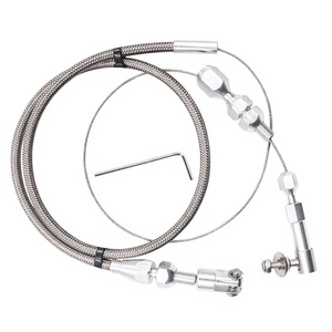 RACING 24 Inch Stainless Steel Braided <b>Throttle</b> <b>Cable</b> Kit For Chevrolet - Product Image 1