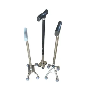 Çelik tıbbi ayarlanabilir dört kamışı yaşlı baston dört bacaklı koltuk değcru