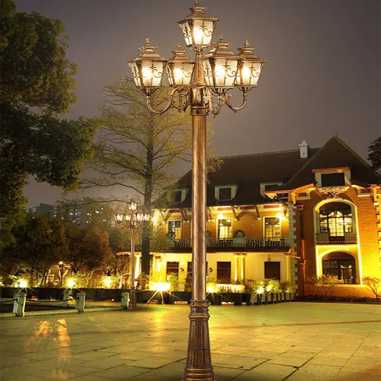 Vintage Classic Black Or Bronze Garden Lamp E27 Outdoor Garden Street Light For Outdoor Lighting Yard