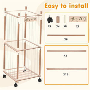 منظم لعبة قطيفة ، حديقة حيوان محشوة بصدر كبير من الخشب ، حيوان محشو كبير جدًا من الخشب - Product Image 2