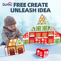 104 pièces de noël bricolage château carreaux magnétiques ensemble pour garçons filles cadeaux de fête