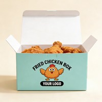 Boîte à repas en papier kraft en gros, boîte à poulet frit, emballage à emporter, boîte à poulet frit en matériau recyclable, emballage pour snacks et ailes de poulet