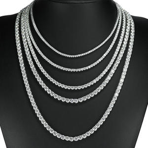 Custom Luxury Brilliant Cut IGI Certified Moissanite Tennis <b>Necklace</b> 925 Sterling Silver 2mm-6mm DEF Color VVS <b>Chain</b> for Women - Product Image 3