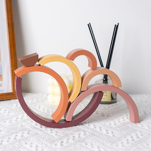 Cầu Vồng Bằng Gỗ Stacker 7 Mảnh Montessori Bằng Gỗ Xếp Chồng Lên Nhau Cầu Vồng Màu Bắc Âu Xếp Chồng Đá Đồ Chơi Grimms Khối - Product Image 3