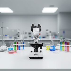 Microscopio compuesto binocular Vevor con aumento de 40-5000X, luz LED de doble etapa y enfoque manual para uso en laboratorio. - Product Image 2