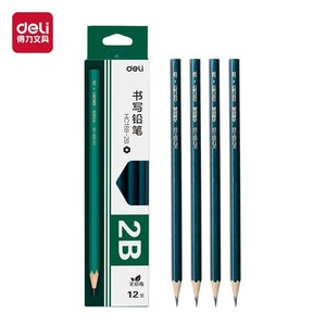 Lápiz hexagonal Deli 2B de madera para exámenes escolares, escritura y dibujo, 12 piezas - Product Image 1