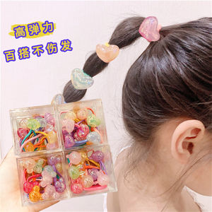 حبل شعر جديد للأطفال للفتيات الصغيرات بعلبة 10 من ربطات شعر للأطفال - Product Image 3