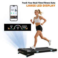 Tapis de marche électrique inclinable automatique 1-6 km/h avec télécommande et LED, pliable, pour la maison, la salle de sport, le bureau et les petits espaces