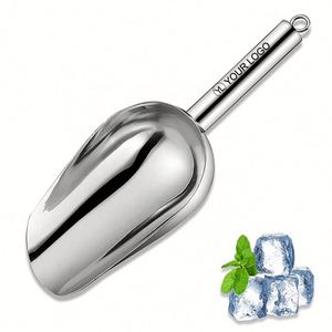 Pala para Hielo de Acero Inoxidable Plateado con Logotipo Personalizado, Accesorios de Bar de Alta Resistencia para Máquinas de Hielo y Uso Alimentario - Product Image 1